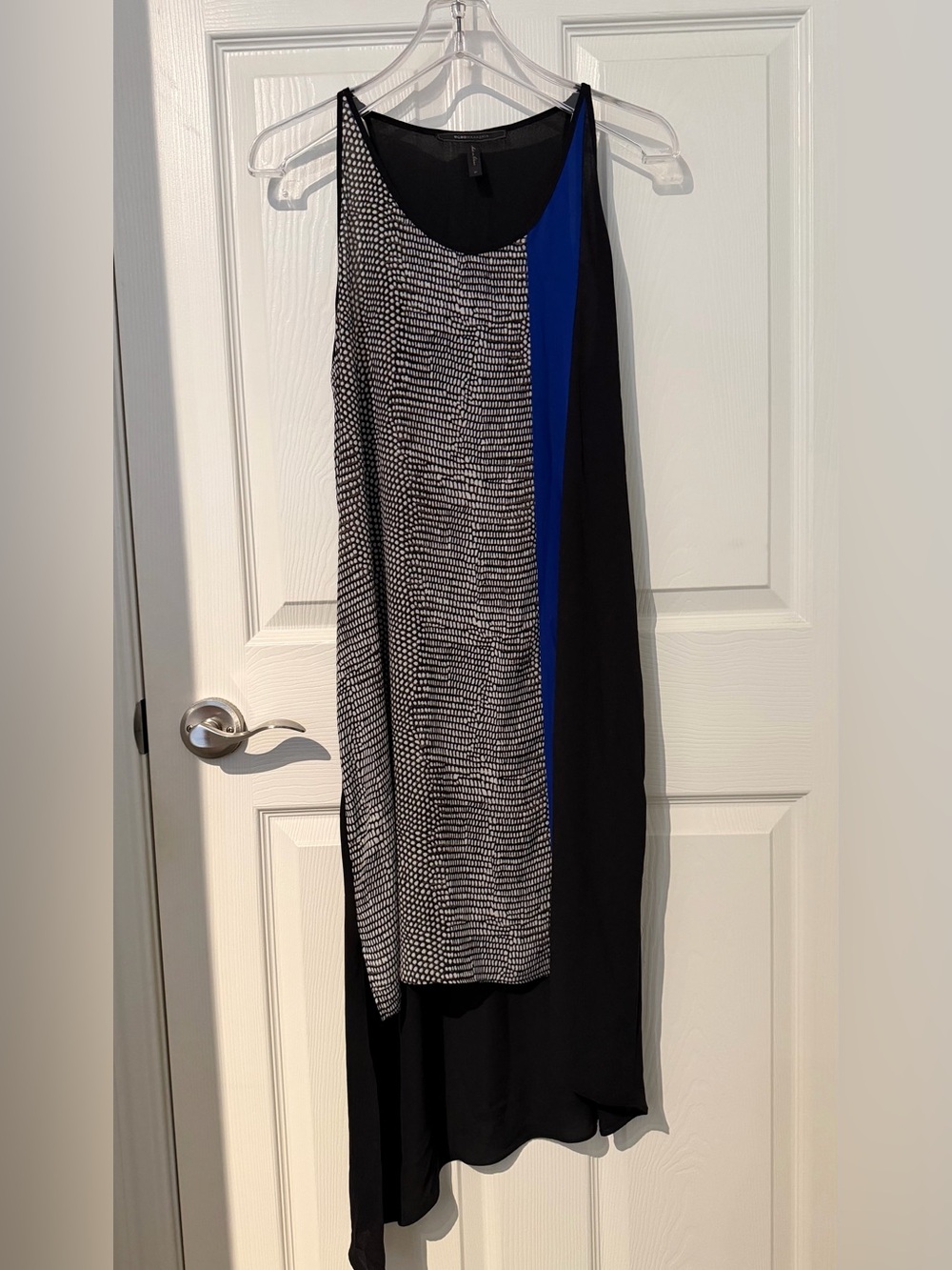 BCBGMAXAZRIA Cici Asymmetrical Colorblock Midi Dress – Size M